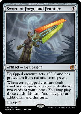 Sword of Forge and Frontier card from Phyrexia: All Will Be One