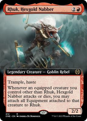 Rhuk, Hexgold Nabber (Extended Art) card from Phyrexia: All Will Be One