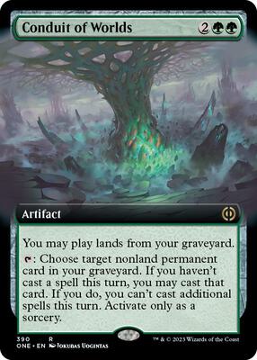 Conduit of Worlds (Extended Art) card from Phyrexia: All Will Be One
