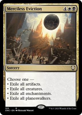 Merciless Eviction card from Commander: Phyrexia: All Will Be One