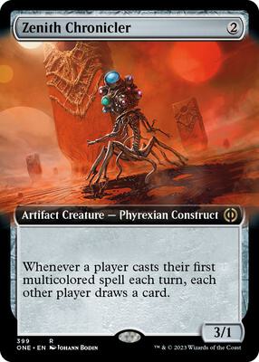 Zenith Chronicler (Extended Art) card from Phyrexia: All Will Be One