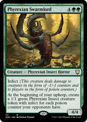 Phyrexian Swarmlord card from Commander: Phyrexia: All Will Be One