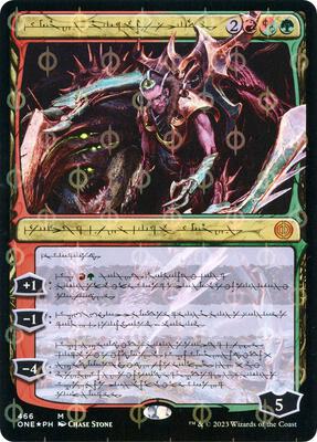 Lukka, Bound to Ruin (Phyrexian) (Step-and-Compleat Foil) card from Phyrexia: All Will Be One
