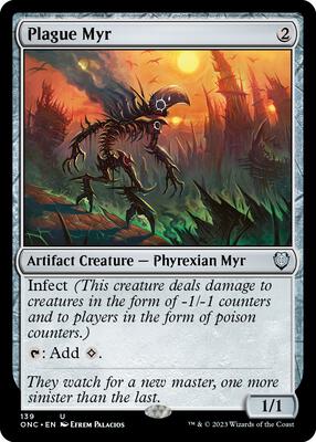 Plague Myr card from Commander: Phyrexia: All Will Be One
