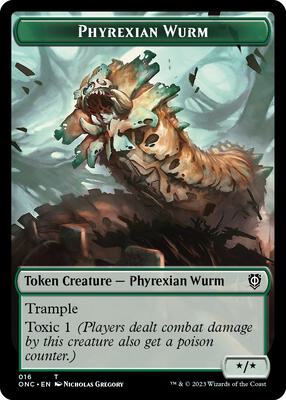 Phyrexian Wurm // Phyrexian Insect Double-Sided Token card from Commander: Phyrexia: All Will Be One