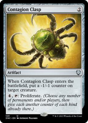 Contagion Clasp card from Commander: Phyrexia: All Will Be One