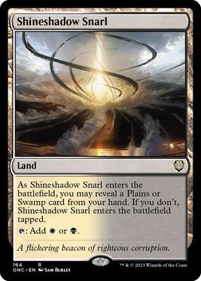 Shineshadow Snarl card from Commander: Phyrexia: All Will Be One