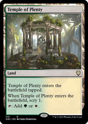 Temple of Plenty card from Commander: Phyrexia: All Will Be One
