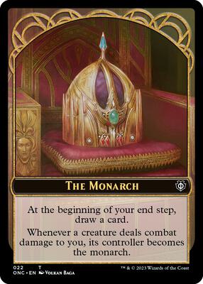The Monarch // Golem Double-Sided Token card from Commander: Phyrexia: All Will Be One