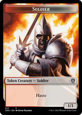 Soldier (017) // Eldrazi Double-Sided Token card from Commander: Phyrexia: All Will Be One