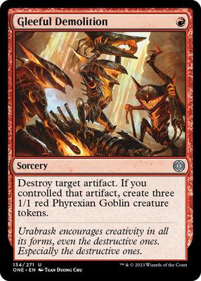 Gleeful Demolition card from Phyrexia: All Will Be One
