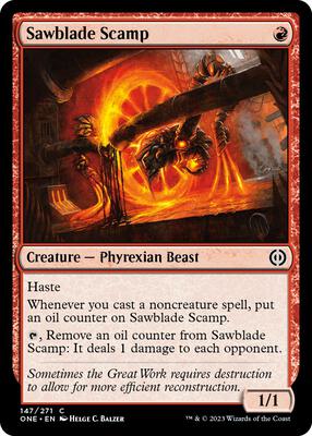 Sawblade Scamp card from Phyrexia: All Will Be One