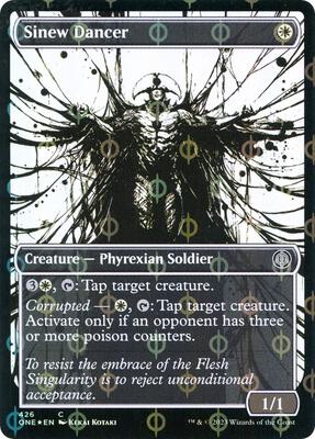 Sinew Dancer (Showcase) (Step-and-Compleat Foil) card from Phyrexia: All Will Be One