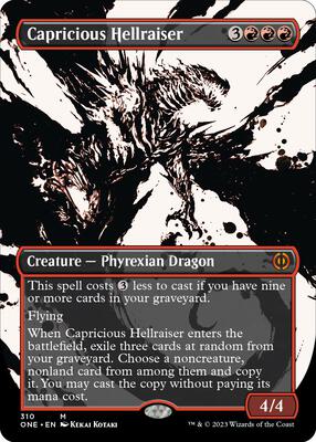 Capricious Hellraiser (Showcase) card from Phyrexia: All Will Be One