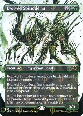 Evolved Spinoderm (Showcase) (Step-and-Compleat Foil) card from Phyrexia: All Will Be One