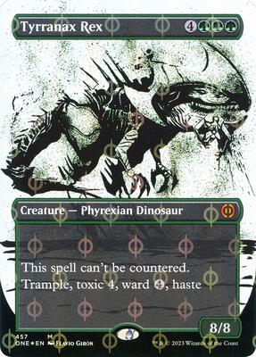 Tyrranax Rex (Showcase) (Step-and-Compleat Foil) card from Phyrexia: All Will Be One