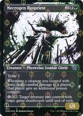 Necrogen Rotpriest (Showcase) (Step-and-Compleat Foil) card from Phyrexia: All Will Be One