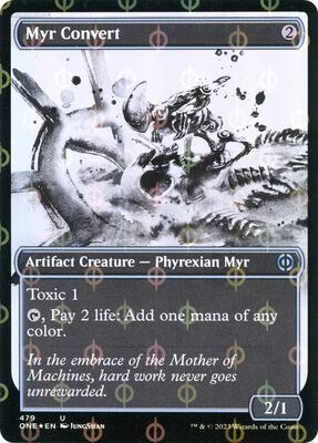 Myr Convert (Showcase) (Step-and-Compleat Foil) card from Phyrexia: All Will Be One