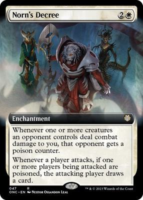 Norn's Decree (Extended Art) card from Commander: Phyrexia: All Will Be One
