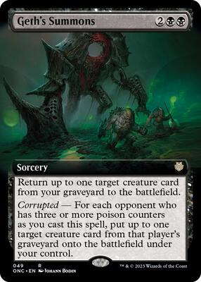 Geth's Summons (Extended Art) card from Commander: Phyrexia: All Will Be One