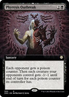 Phyresis Outbreak (Extended Art) card from Commander: Phyrexia: All Will Be One