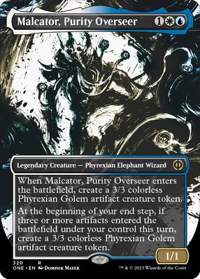 Malcator, Purity Overseer (Showcase) card from Phyrexia: All Will Be One