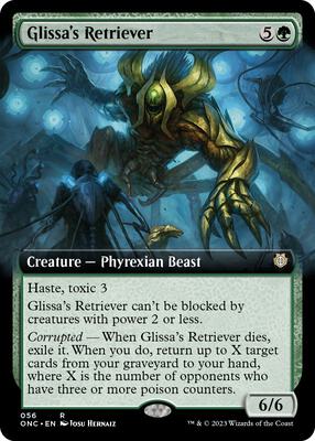 Glissa's Retriever (Extended Art) card from Commander: Phyrexia: All Will Be One