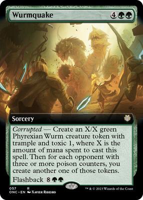 Wurmquake (Extended Art) card from Commander: Phyrexia: All Will Be One
