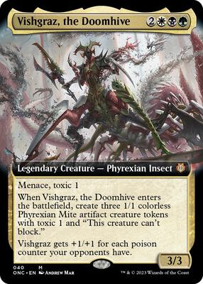 Vishgraz, the Doomhive (Extended Art) card from Commander: Phyrexia: All Will Be One