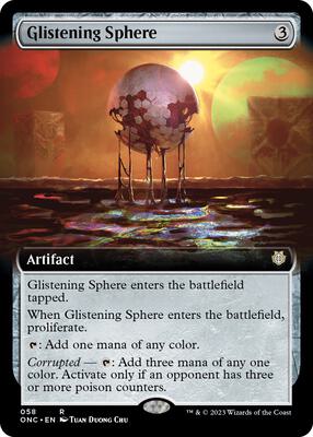 Glistening Sphere (Extended Art) card from Commander: Phyrexia: All Will Be One