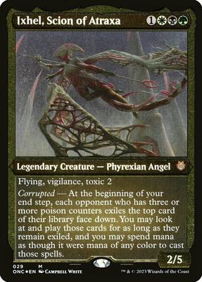 Ixhel, Scion of Atraxa (Display Commander) (Foil Etched) - Thick Stock card from Commander: Phyrexia: All Will Be One