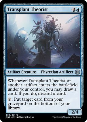 Transplant Theorist card from Phyrexia: All Will Be One