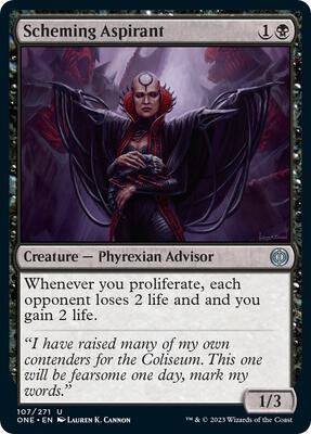 Scheming Aspirant card from Phyrexia: All Will Be One