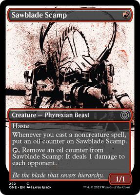 Sawblade Scamp (Showcase) card from Phyrexia: All Will Be One