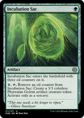 Incubation Sac card from Phyrexia: All Will Be One