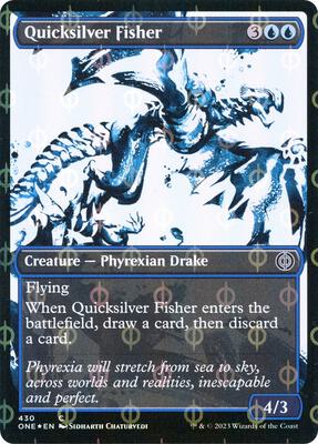Quicksilver Fisher (Showcase) (Step-and-Compleat Foil) card from Phyrexia: All Will Be One