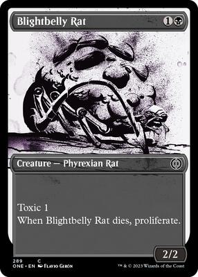 Blightbelly Rat (Showcase) card from Phyrexia: All Will Be One