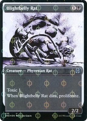 Blightbelly Rat (Showcase) (Step-and-Compleat Foil) card from Phyrexia: All Will Be One