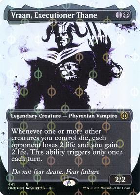 Vraan, Executioner Thane (Showcase) (Step-and-Compleat Foil) card from Phyrexia: All Will Be One