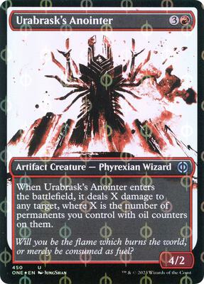 Urabrask's Anointer (Showcase) (Step-and-Compleat Foil) card from Phyrexia: All Will Be One