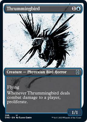 Thrummingbird (Showcase) card from Phyrexia: All Will Be One