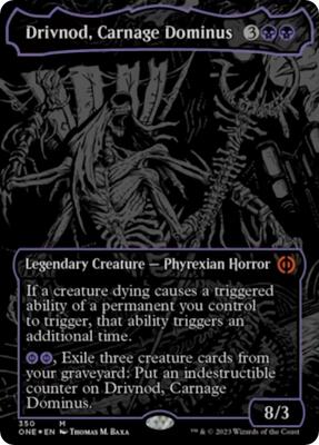 Drivnod, Carnage Dominus (Oil Slick Raised Foil) card from Phyrexia: All Will Be One