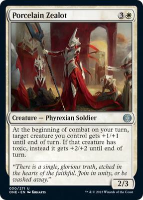 Porcelain Zealot card from Phyrexia: All Will Be One