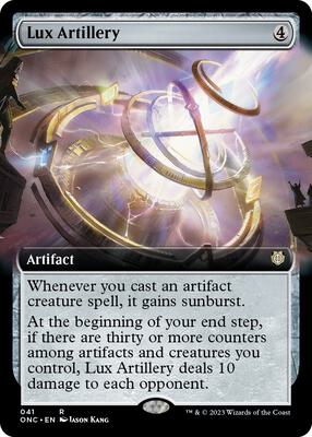 Lux Artillery (Extended Art) card from Commander: Phyrexia: All Will Be One