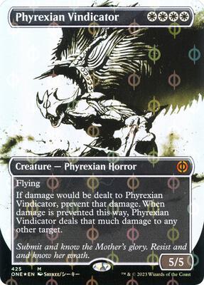 Phyrexian Vindicator (Showcase) (Step-and-Compleat Foil) card from Phyrexia: All Will Be One