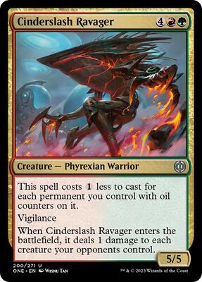 Cinderslash Ravager card from Phyrexia: All Will Be One