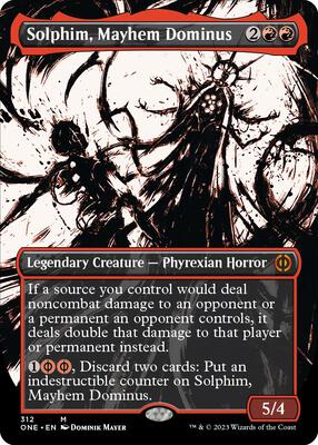Solphim, Mayhem Dominus (Showcase) card from Phyrexia: All Will Be One