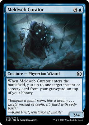 Meldweb Curator card from Phyrexia: All Will Be One