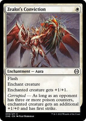 Zealot's Conviction card from Phyrexia: All Will Be One