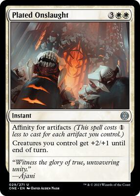 Plated Onslaught card from Phyrexia: All Will Be One